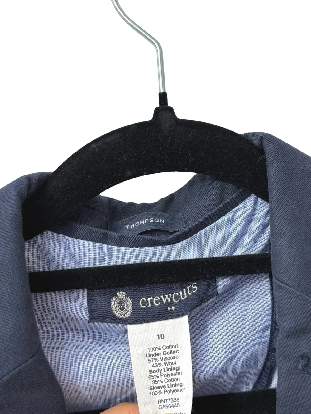 Boys J.Crew Crewcuts Thompson Suit Jacket in Navy Chino Size 10